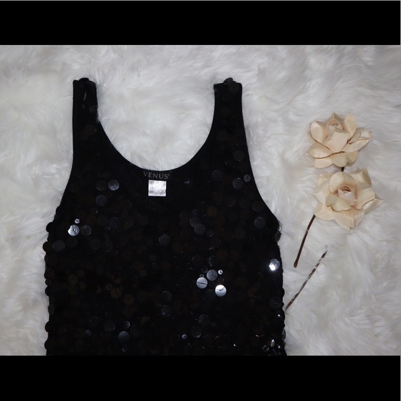Venus Black Sequin Mini Dress - Picture 8 of 10